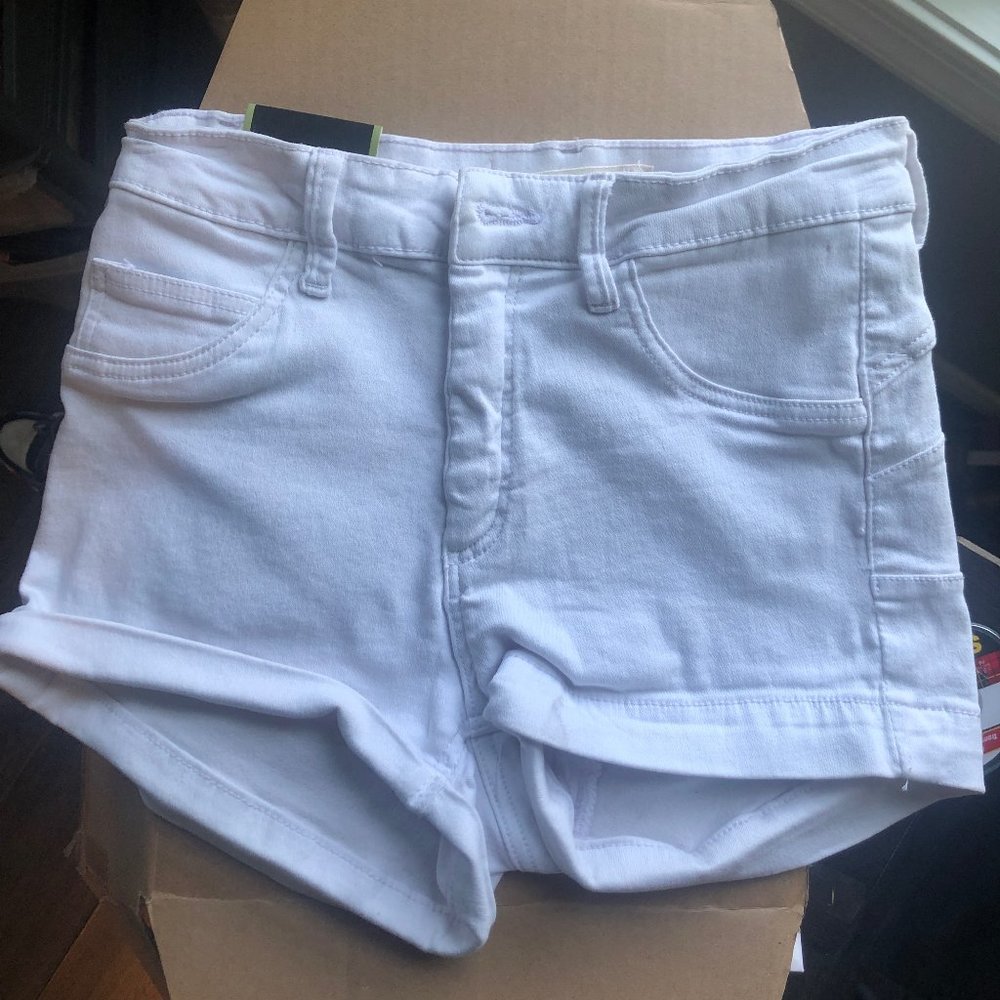 New Tally Weijl-White Denim Shorts-Womens Size 0